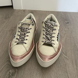 Adidas Hyper Sleek White Leather Pointed Low Top Platform